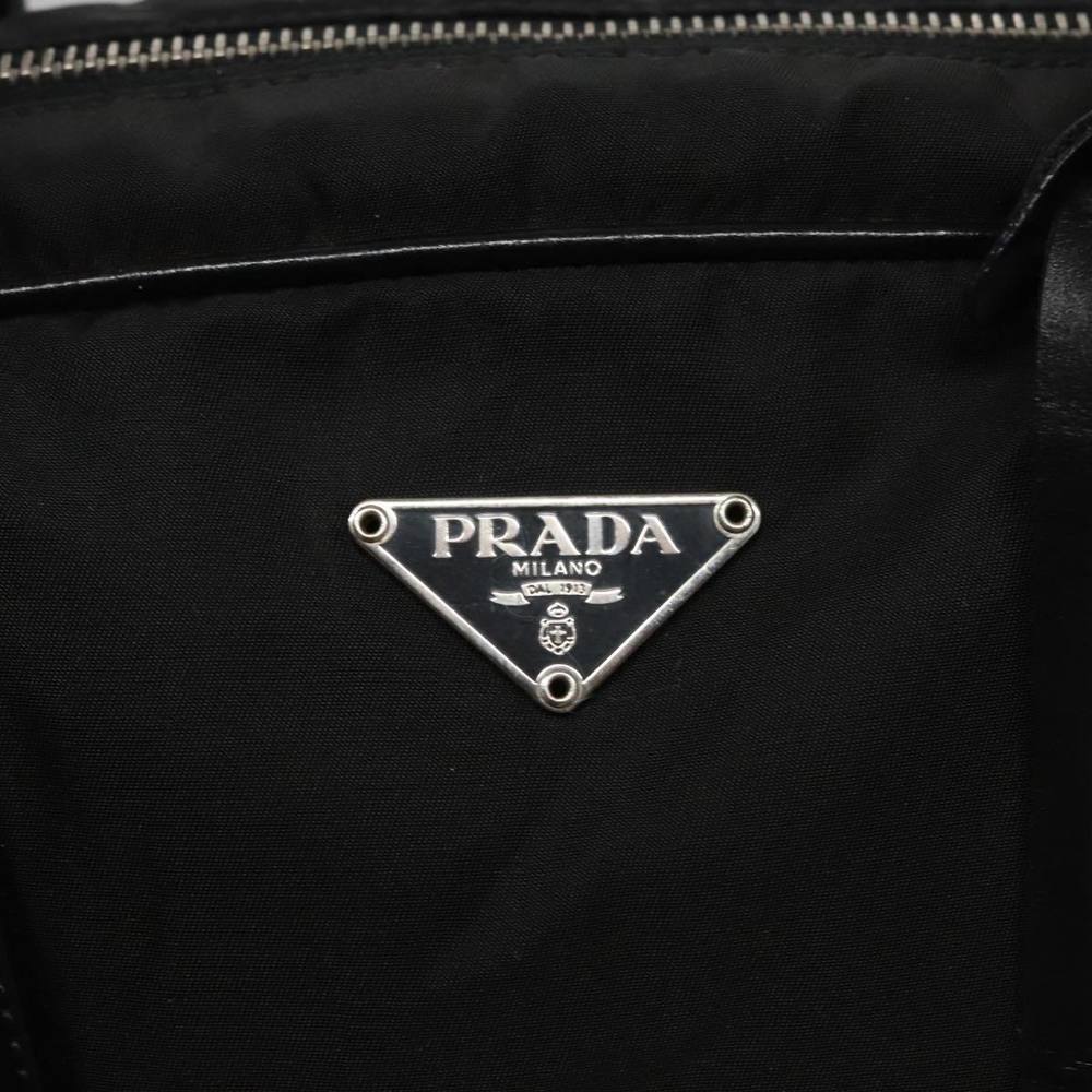 PRADA Shoulder Bag Nylon Leather Black Silver Auth 109083 - Picture 14 of 16
